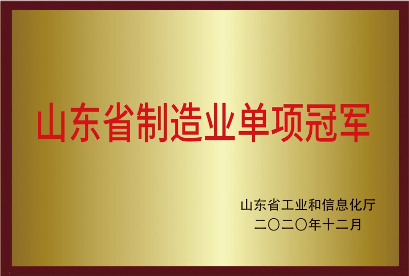 山東省制造業(yè)單項(xiàng)冠軍
